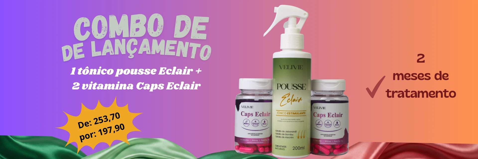 Combo Velivie — Tônico + Vitamina Capilar